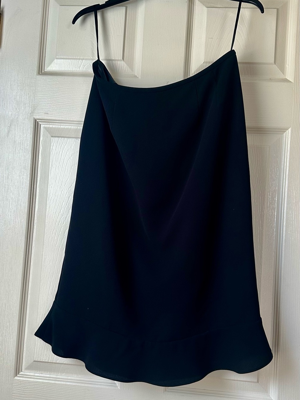 Evan Picone Black A-Line Skirt with Subtle Ruffle Hem